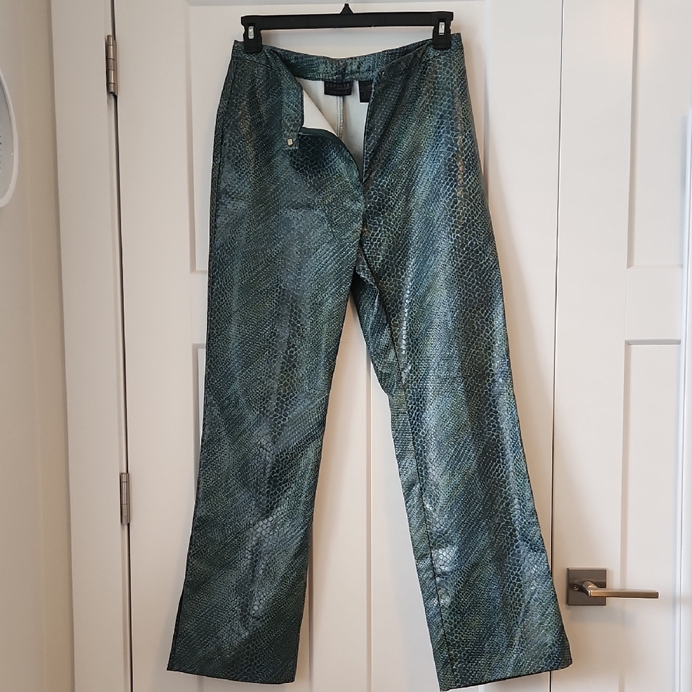 Express Teal Snakeskin Print Pants